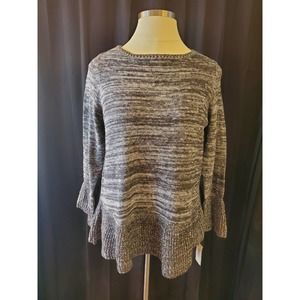 NWT Style & Co Marled Heather Ruffled 1X Sweater